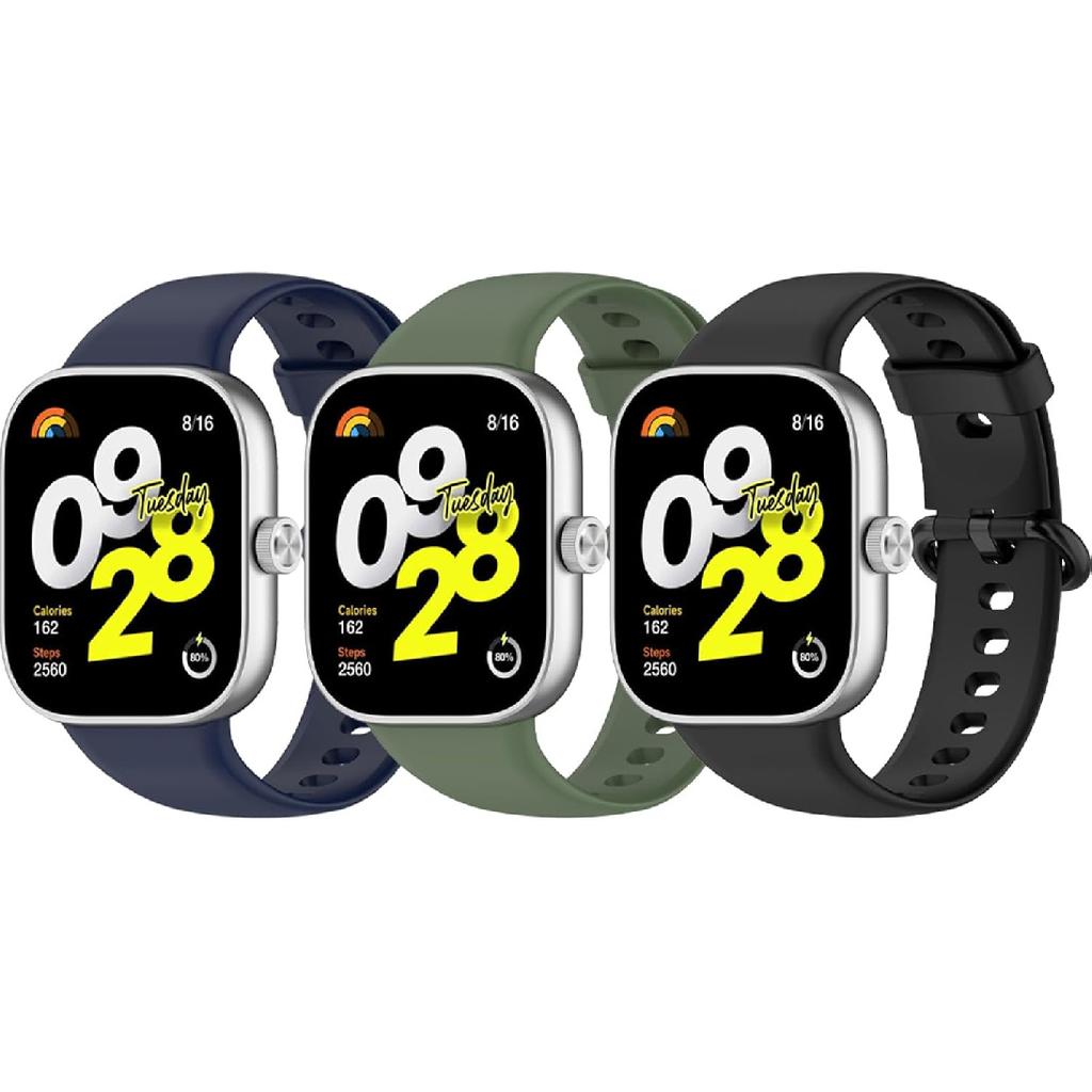 Bands Compatible with Xiaomi Redmi Watch 4/Xiaomi Mi Band 8 Pro Straps, [3 Pieces] Extensible Wristband Replacement Silicone Strap for Redmi Watch 4