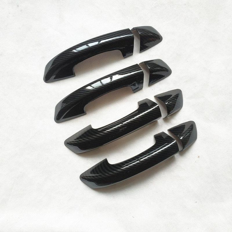 Door Handle Cover Plastic Imitation Carbon Fiber Trim fit for Skoda Superb 2 MK2 2010 2011 2012 2014 Car Styling Accessories