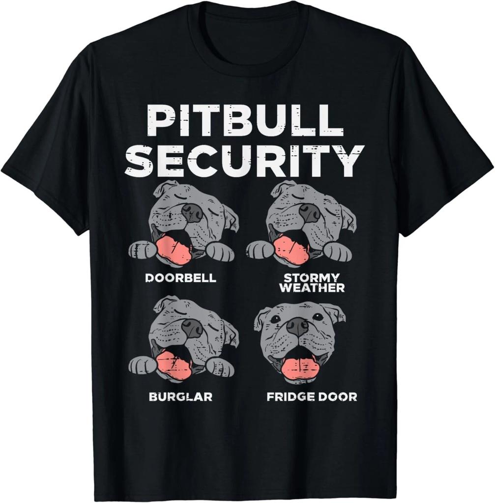 Pitbull Security Pitties Amusants Pitty Amoureux des Chiens Propriétaire Cadeau T-shirt Unisexe
