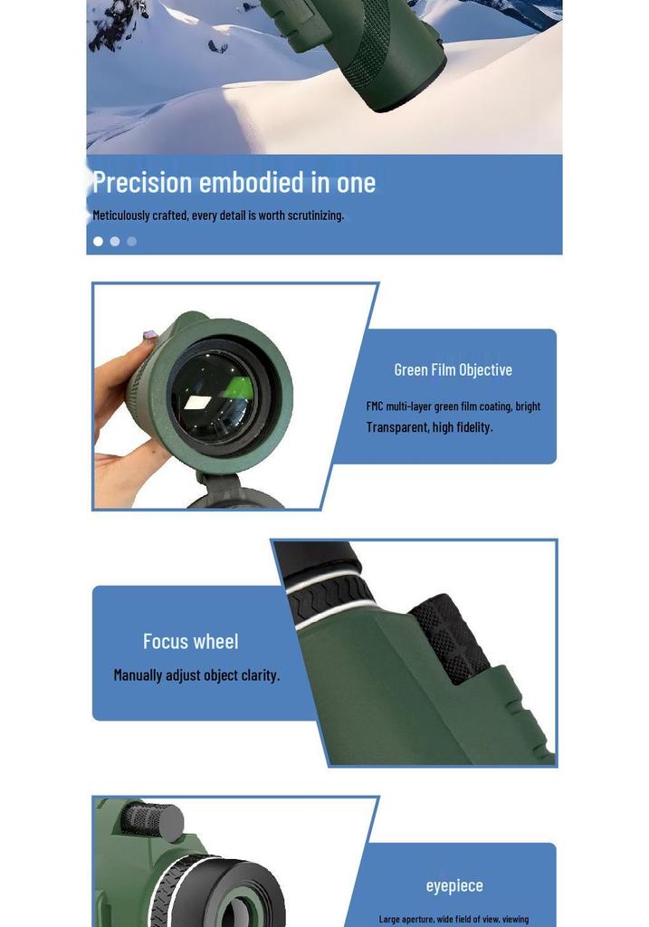 High-Definition Monocular Telescope with Night Vision for Outdoor and Mobile Photography