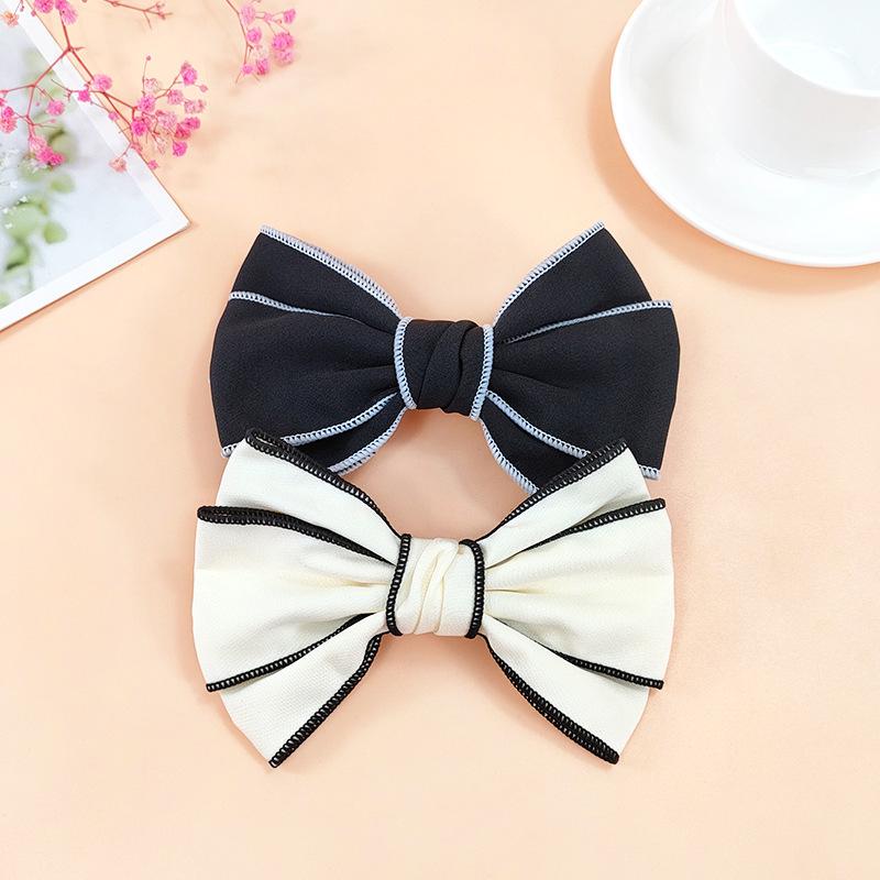 13*10cm Damen Haarspange Schleifen Koreanische Weiße Schwarze Haarspange Schleifen für Dame Mädchen Pferdeschwanz Haarstyling Zubehör