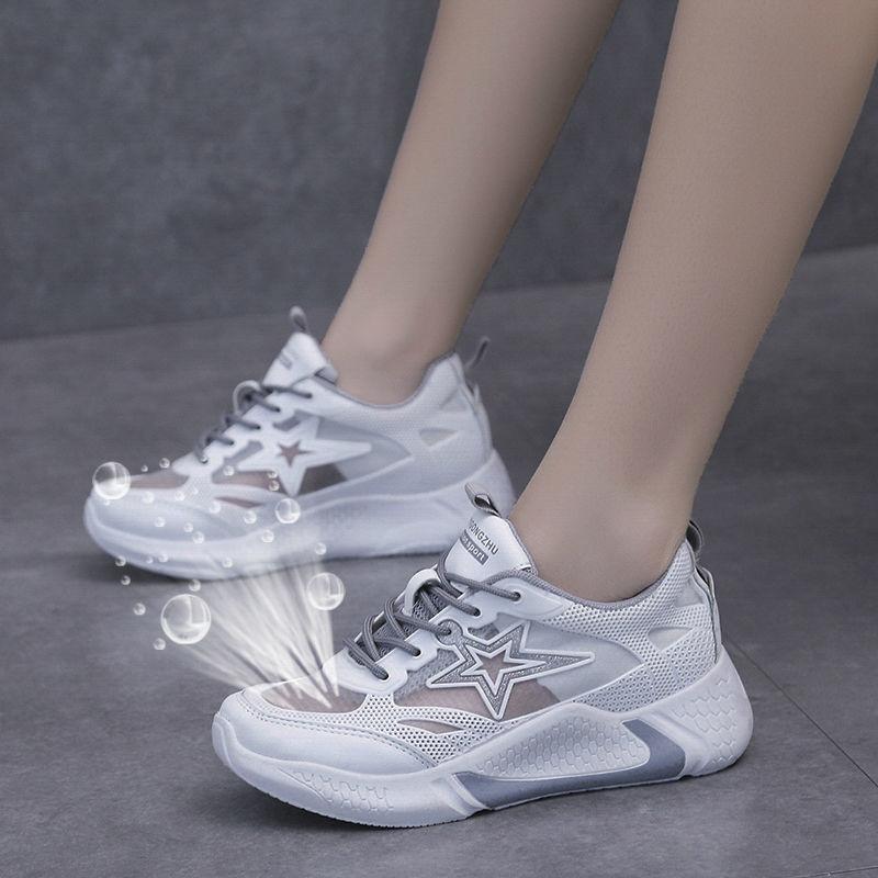 Sneakers women's 2025 new spring women's shoes student casual shoes lightweight shock-absorbing soft-soled mesh breathable running shoes