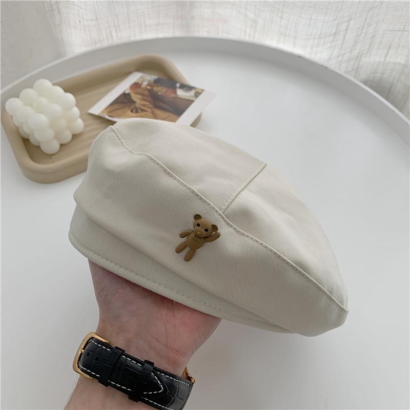 New Beret Children's Autumn Versatile Face Small Painter Hat Winter Warm Literary Retro Octagonal Hat