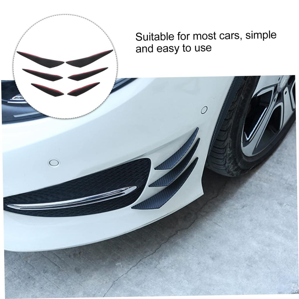 iplusmile 1 Set Bumper Carbon Auto Car Bumper Lip Splitter Fin Spoiler Car Accessories Car Supplies Black