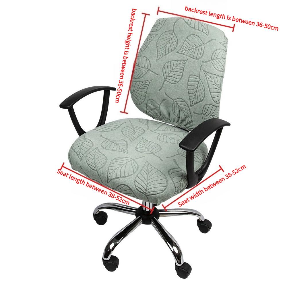Leaf Print Elastic Household Office Chair Cover Computer Chair Covers Thicken Seat Dust Dirt Protection Cover Rotating Seat Protective Covers