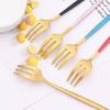 6Pcs Mini Fork Set For Fruit Cake Snack Stainless Steel Tea Fruit Fork Set Dessert Fork White Gold Small Salad Fork Dinnerware