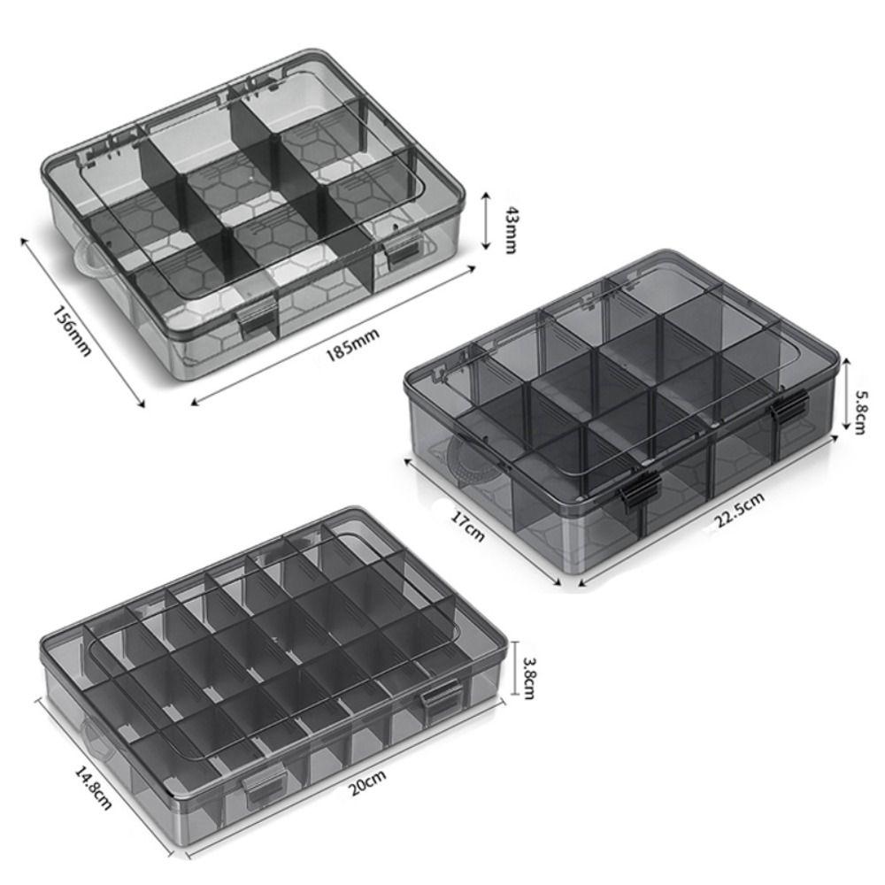 Plastic Tool Storage Box 9-24 Grids Adjustable Parts Box Transparent Jewelry Bead Screw Tool Holder Case Parts Compartment Box