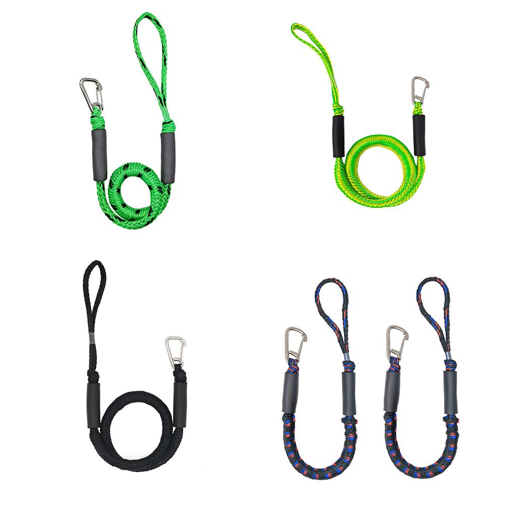 Boat Dock Line Mooring Rope With 316 Stainless Steel Clip, Dock Line Boat Ropes, Premium Bungee Boat Lines Accessories For Canoe Power Boat Kayak