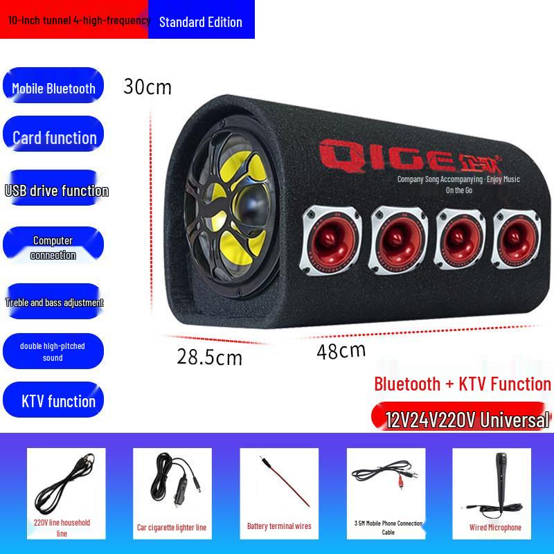 High-Performance Bluetooth Tunnel Subwoofer with 5 Speakers - 24V/220V