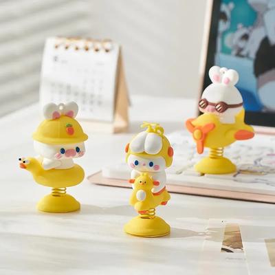 Creative Animal Bunny Car Decoration Sculpture Miniature Items Room Decoration Desk Accessories Computer Decor Christmas Gift