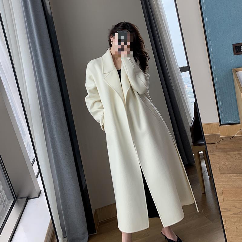 

Women s High-End Mid-Length White Wool Coat – Perfect for Autumn and Winter L (Recommended 106-115 jin) слонова кістка/білий