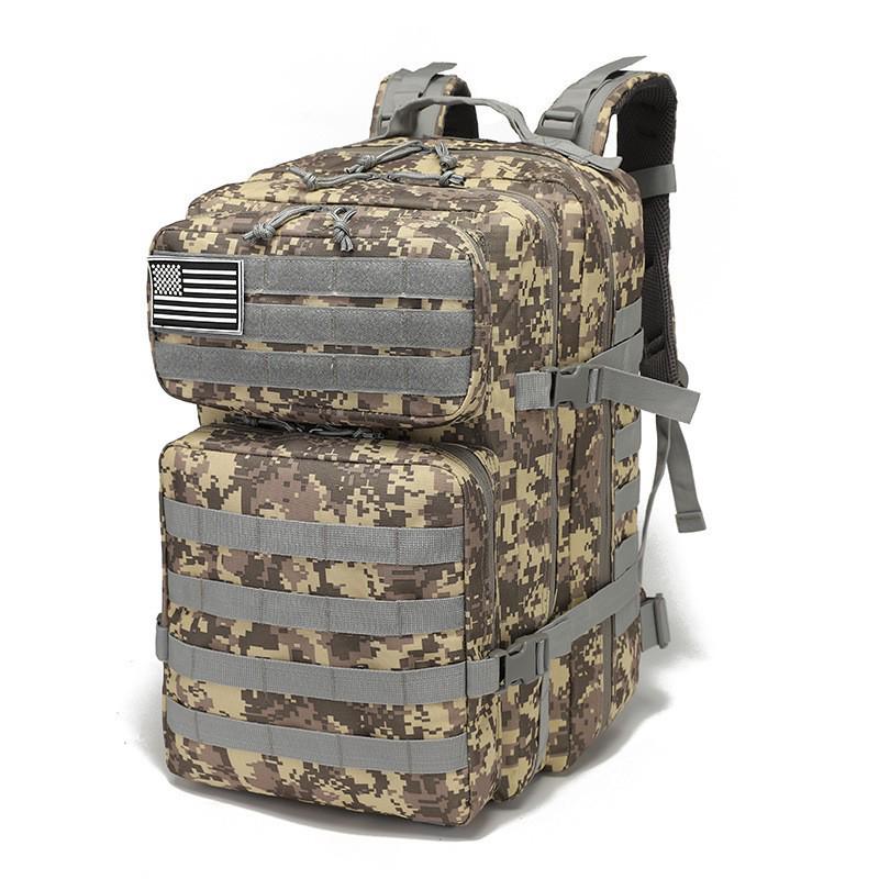 Men's Large Capacity Outdoor Sports Backpack, Water-Resistant, Multifunctional, 45L