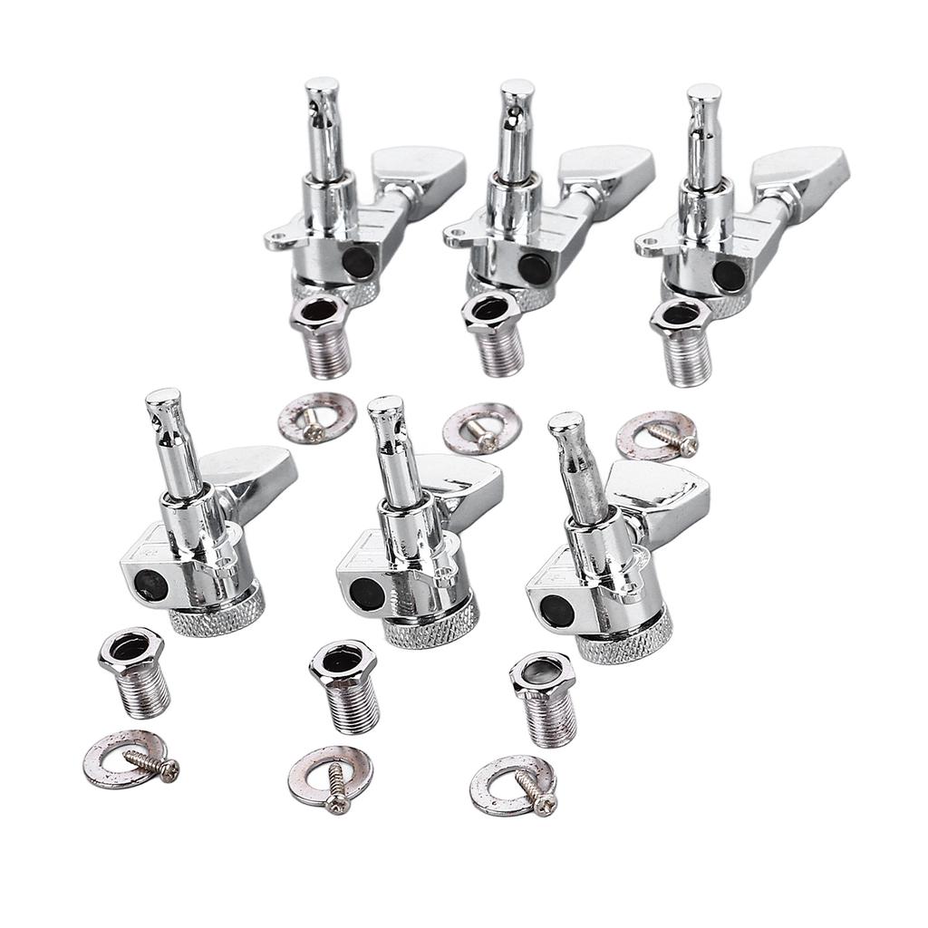 6PCS Guitar Locking Tuners Triangular Hd String Tuning Key Pegs NaMachine Hds Replacement 3 Right 3 Left