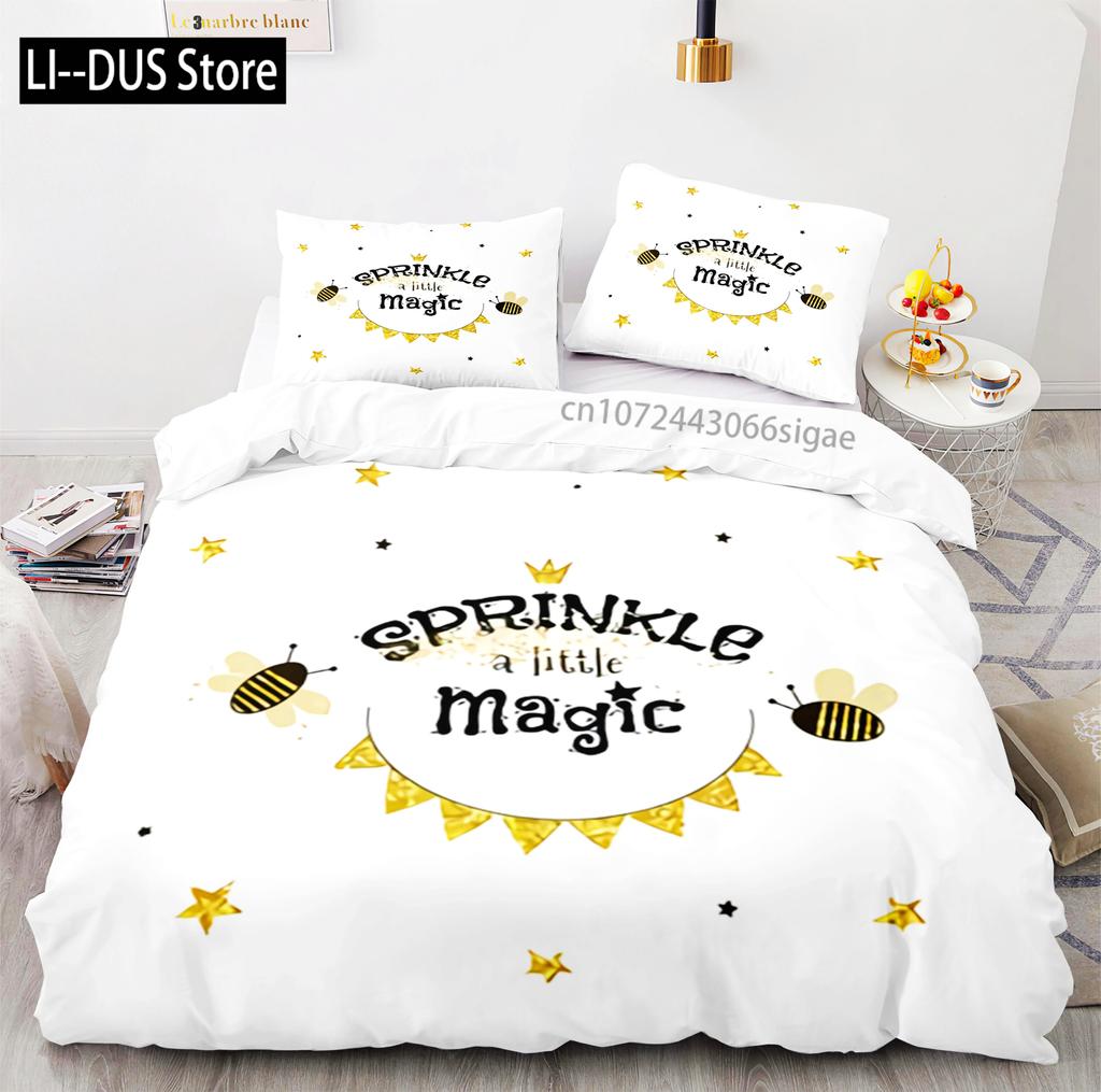 Hardworking Bee Bedding Set Single Twin Full Queen King Size Bee Bed Set Aldult Kid Bedroom Duvetcover Sets with Pillowcase