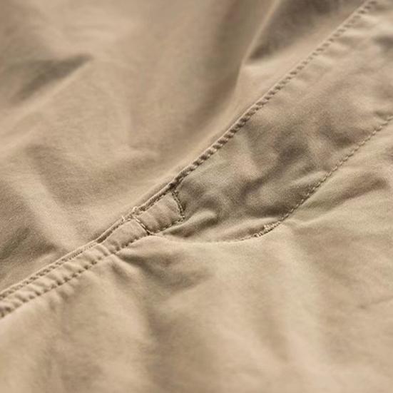 Men Cargo Pants Loose Button Zipper Closure Solid Color High Street Style Straight Leg Pockets Streetwear