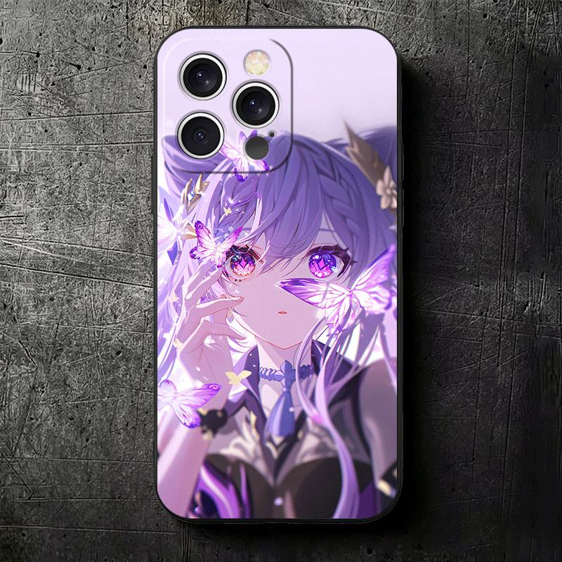 Genshin Impact Keqing Soft Phone Case for iPhone 16 16E 17 Air 15 Pro Max 14 Plus 13 Mini 11 12 7 Black Cover Back Shell