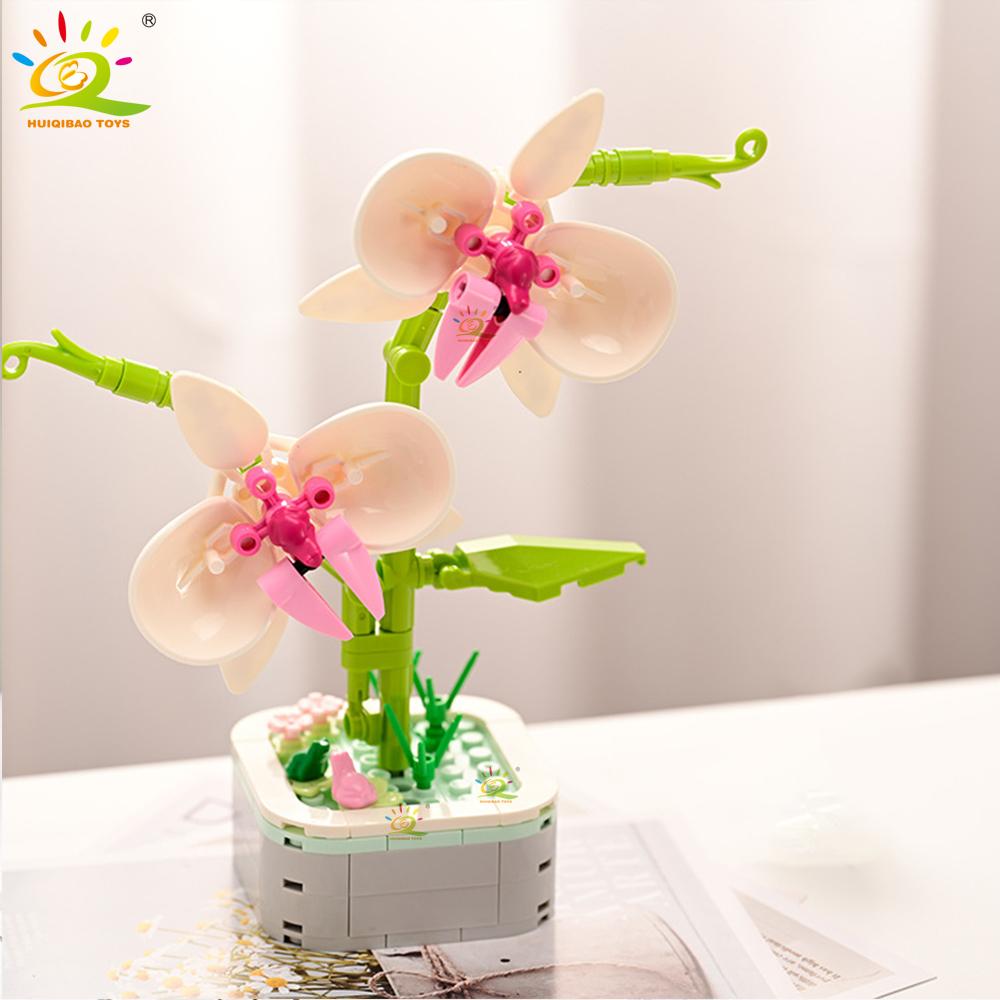 Non-Toxic Moc Insect Flower Building Blocks Flowerpot Bonsai Romantic Gift For Children Bricks Diy Potted Plants Model Kids Ornament
