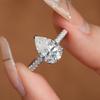 2Carat Oval Cut Moissanite Engagement Rings For Women   CopperWaterdrop Diamond Ring Wedding Bands Fine Jewelry Gift
