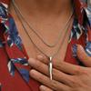 Vnox Stainless Steel 2pcs Necklaces For Men Boys, Two Style Chains Cool Italian Horn Pendant, Talisman Protection Gifts To Teen