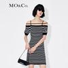 MO&Co. Off-Shoulder Striped A-Line Dress