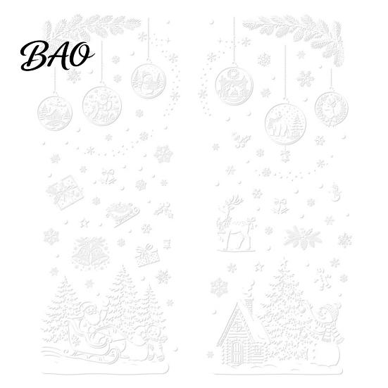 Non Adhesive Window Decors 9 Sheets Christmas Static Stickers, Reusable Snowflake Santa Claus Reindeer Office Glass Ornaments Decals for Holiday