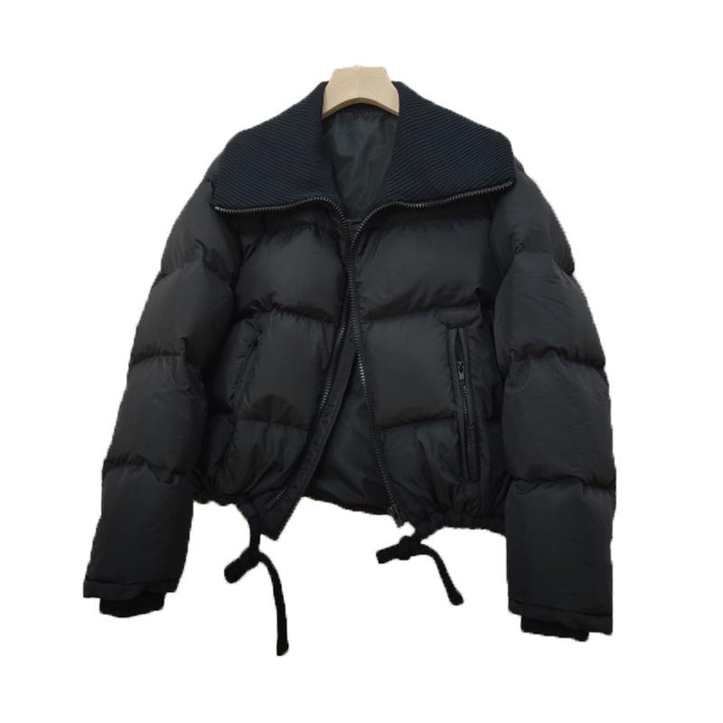 Koreanische Strick-Daunenjacke mit großem Revers für Damen 2025 Winter neue Explosion verdickt locker Brotjacke weiße Entendaunenjacke