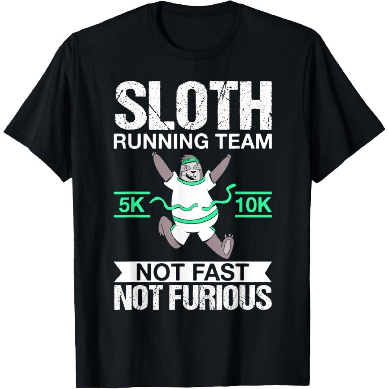 Sloth Running Team Not Fast Not Furious 5k 10k Runner T-Shirt1 XXXXXL разноцветный