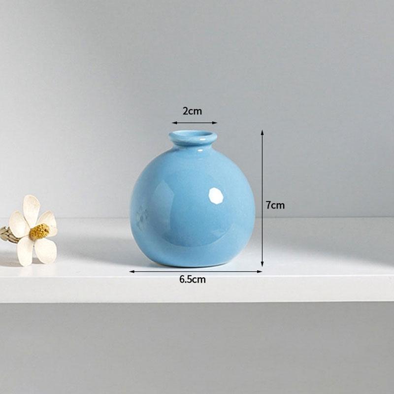Mini Ceramic Flower Vase Aesthetic Hydroponic Plant Vases Flower Arrangement Pot Room Decor Nordic Home Desktop Ornament Florero
