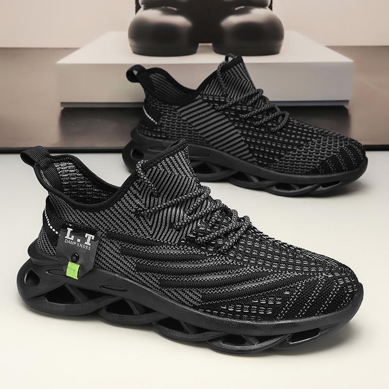 

Мужская обувь 2024 года, лето, новые дышащие нескользящие кроссовки для бега, универсальные модные спортивные сетчатые повседневные туфли для пап, модная обувь 39