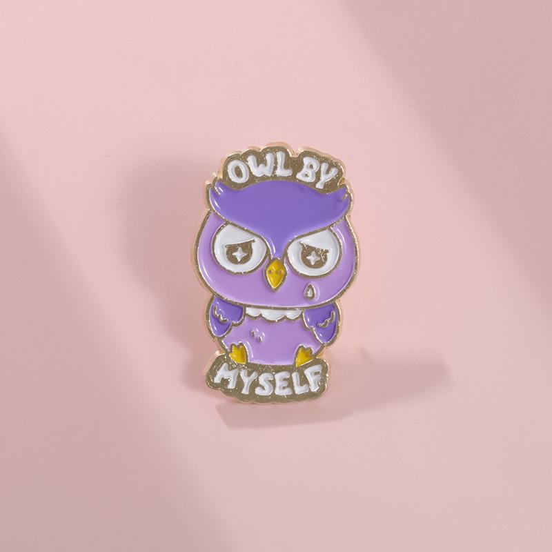 Colorful Cartoon Owl Brooch Adorable Alloy Pin For Creative Animal Inspired Fashion