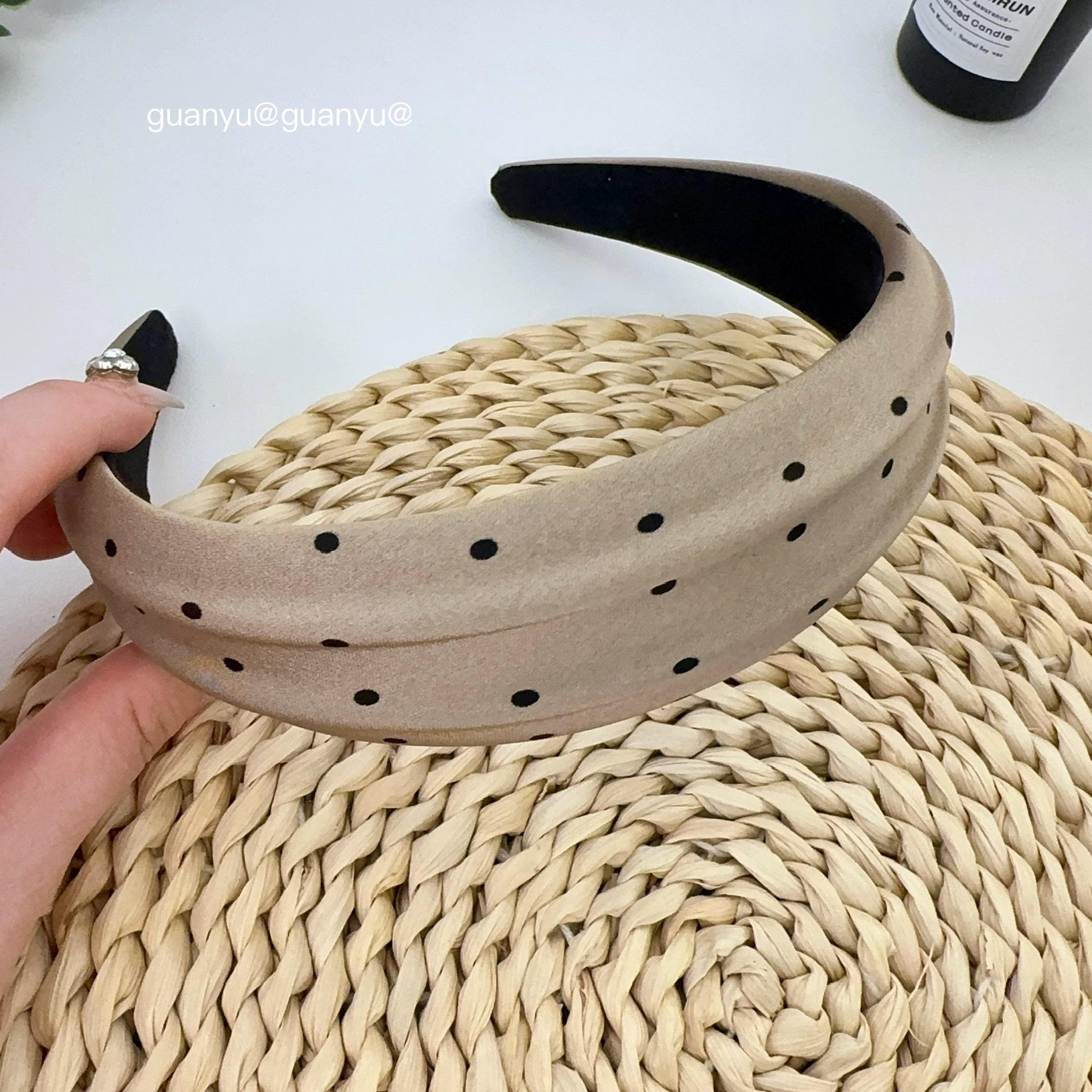 

Элегантная атласная повязка на голову с тиснением в горошек - Универсальный модный аксессуар с широким краем для женщин