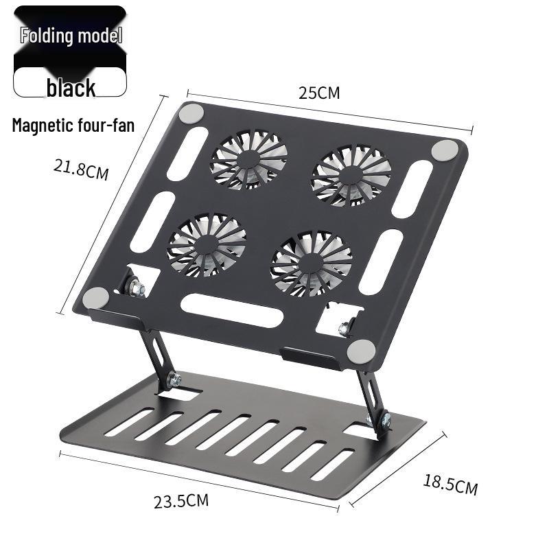 Foldable Adjustable Laptop Stand with Four Cooling Fans & Rotating Tablet Holder