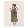 Girls Kids Thin Cropped Lace Trim Casual Anti Mosquito Summer Pants