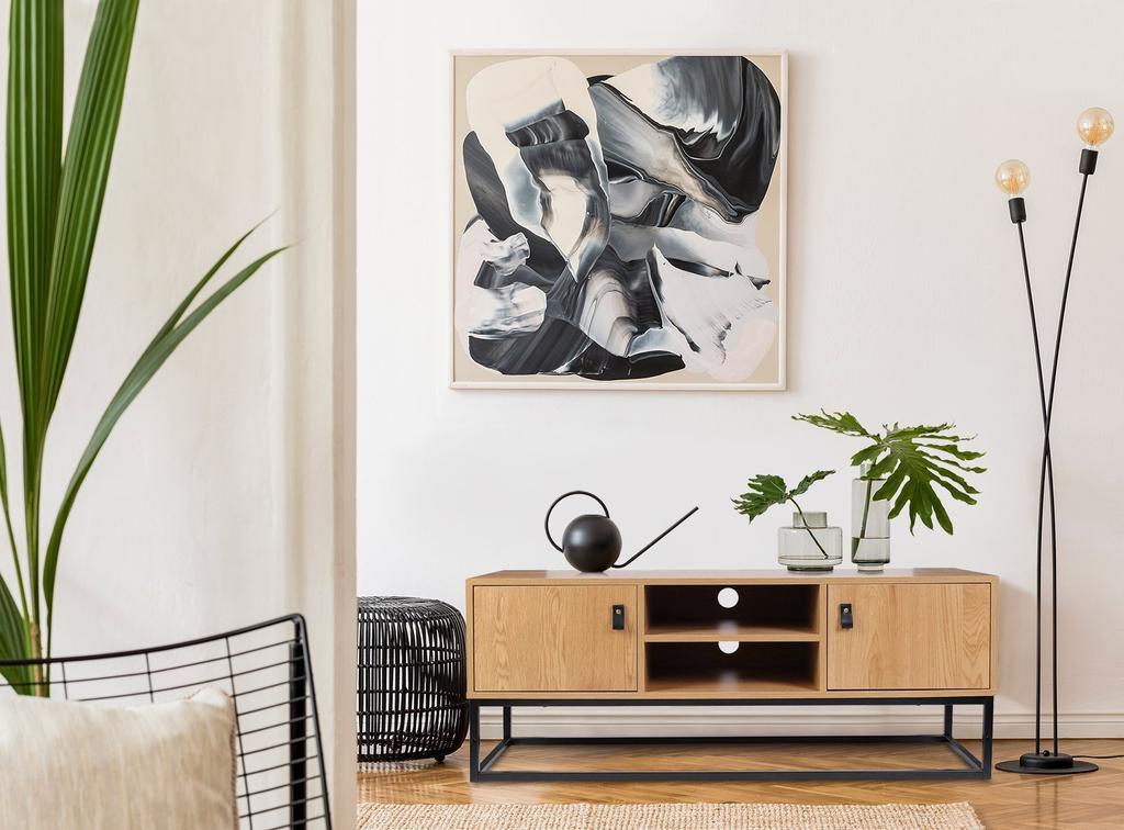 LOFT TV Cabinet Abbott Oak | Black | 117x48x39cm
