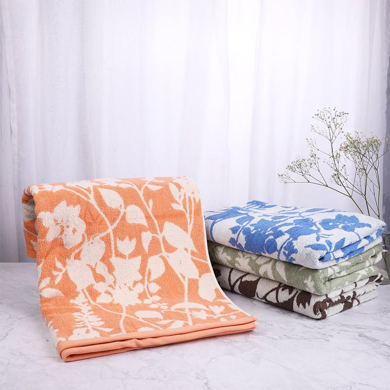 

Cotton Jacquard Bath Towel Beach Household Water-absorbent Color-resistant Thickened Enlarged 75x150cm помаранчевий
