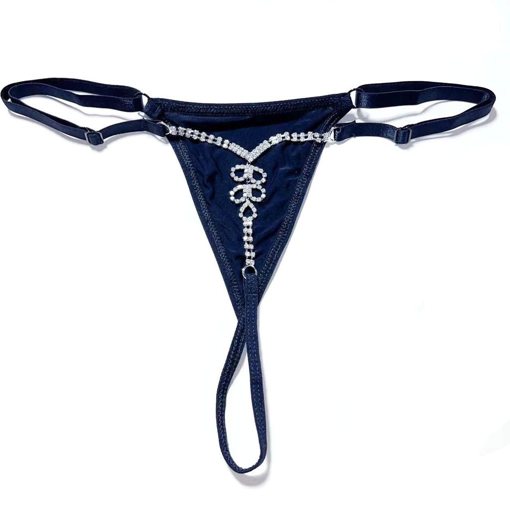 European & American Rhinestone Heart Thong Body Chain Fashion Accessory for Women