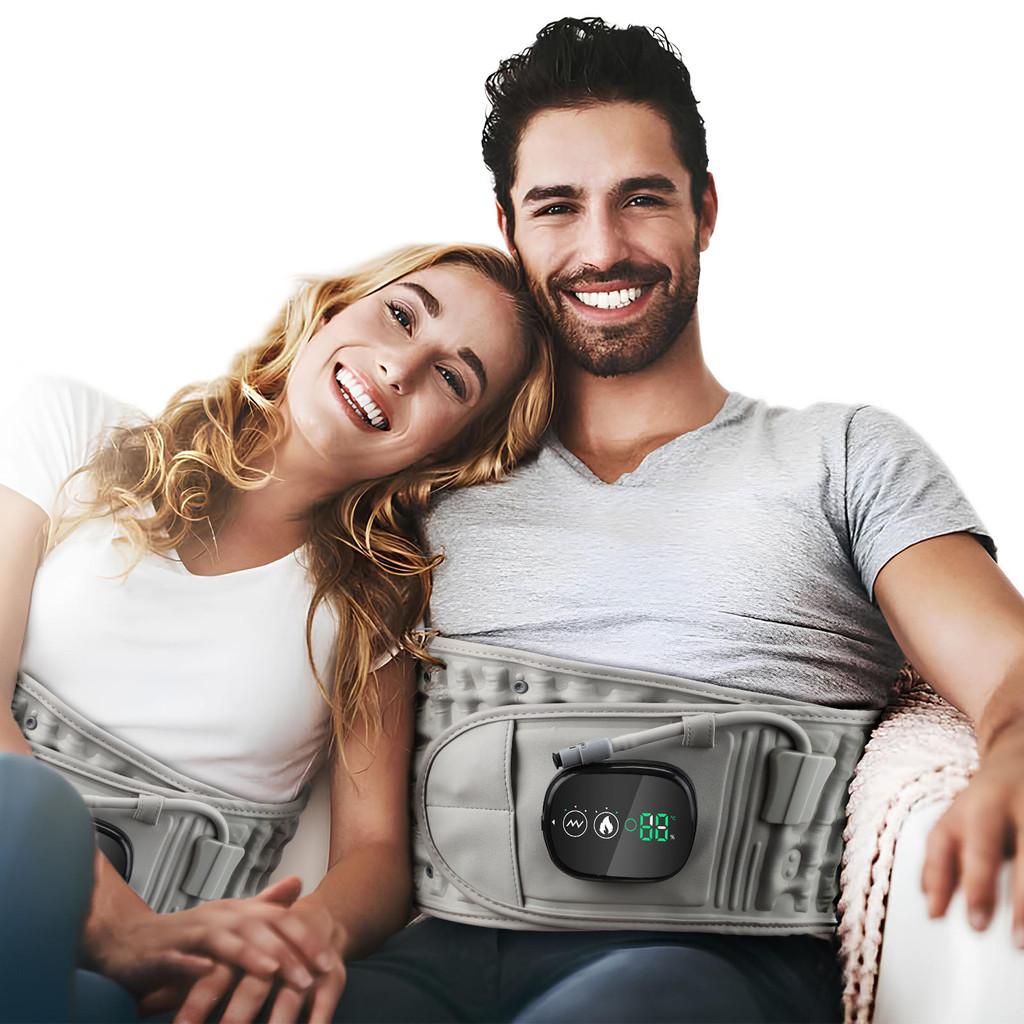 Rechargeable Waist Massager Decompression Lumbar Support Belt Red Light Heating Vibrate Massage Inflatable Waist Belt