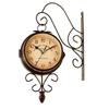 Creative Iron Art Double-Sided Retro Wall Clock for Living Room Decoration