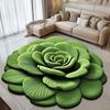 WTEMPO Printed 3D Flower Shaped Home Non-slip Carpets Solid Color Round Bathroom Water-absorbing Floor Mats Dirt-resistant Quick-drying Floor Mats