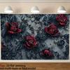 1Pc Gothic Red Rose Lace Pattern Tapestry Wall Hanging For Bedroom Living Room Decor Dark Floral Art Print Home Decoration Gift