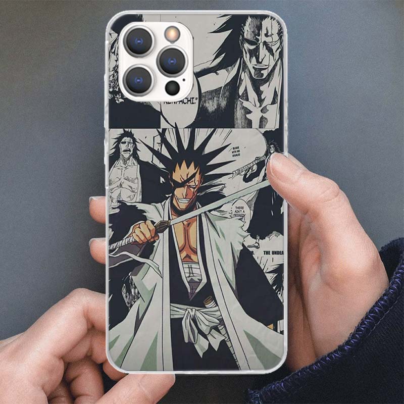 Ichigo Kenpachi Bleach Anime Phone Case For iPhone 17 16 15 14 13 12 11 Pro Max Mini Plus Air 7 SE 8 Soft Silicone Print Shell F