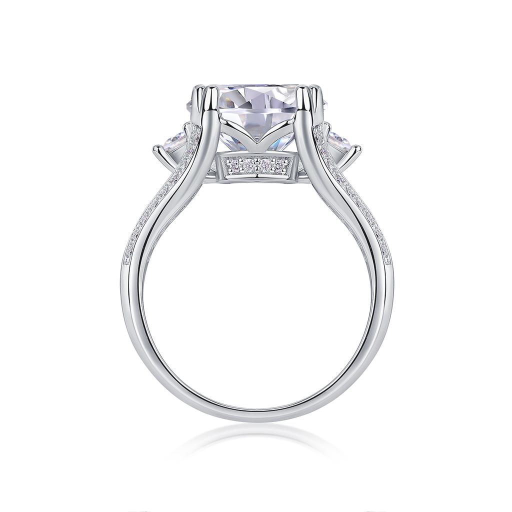 Big Stone 5 Carat D Color VVS1 Lab Diamond Engagement Ring S925 Sterling Silver with 18K Gold Rose Gold White Moissanite Rings