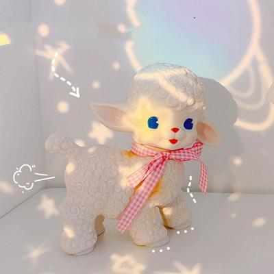 Adorable Lamb Action Figures Adorable Sheep Toys Showa Gift Bow Rubber Sheep Heart Sweet Girl L V5H8