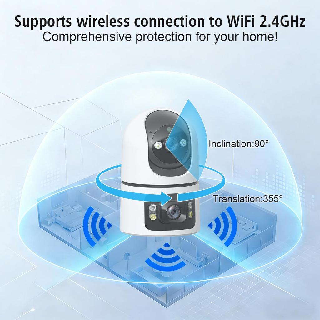 Chuangmi Binocular WiFi Camera with Two-Way Voice, Indoor/Outdoor Universal Use