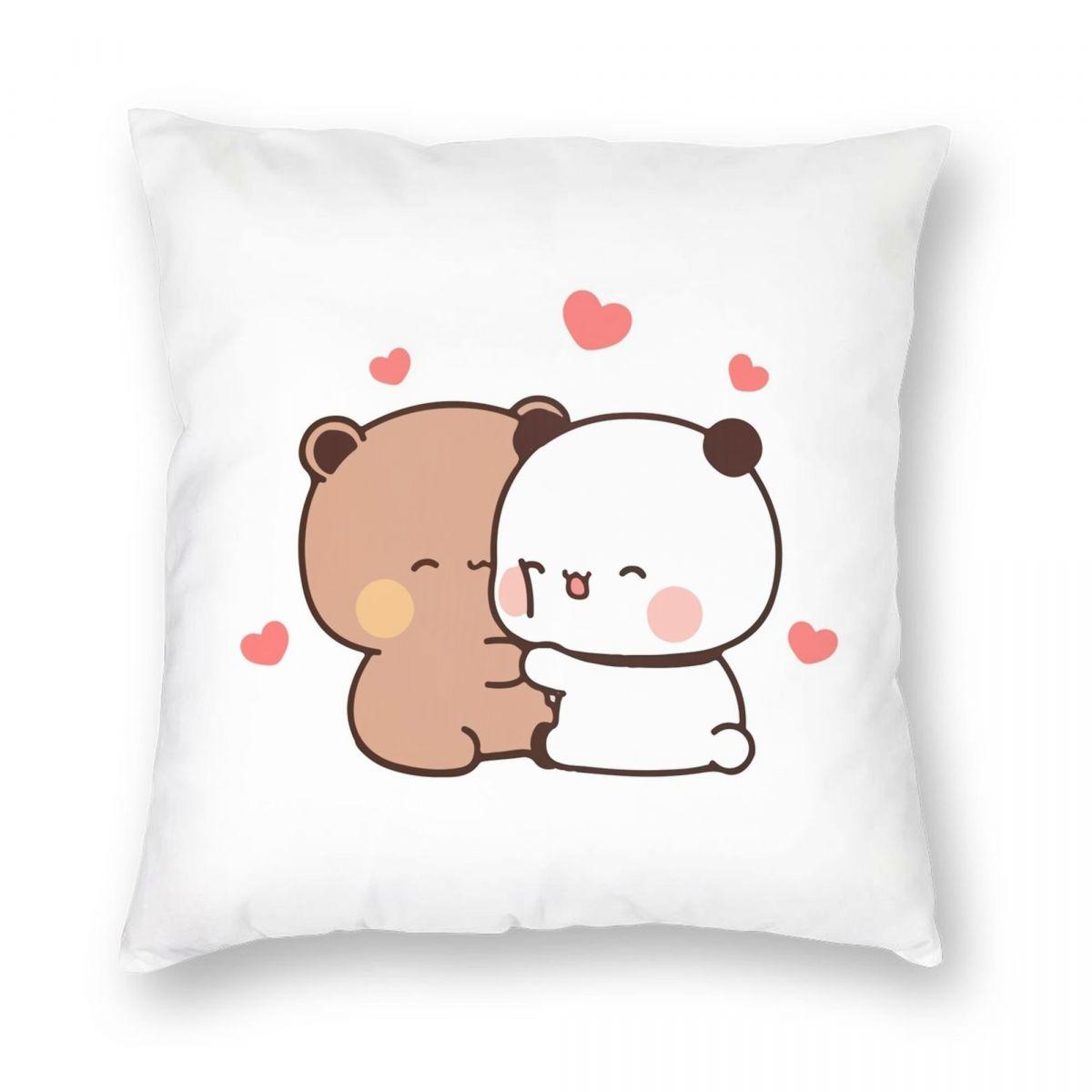 

Панда Обнимашки Бубу Дуду Квадратная Наволочка Полиэстер Лен Бархат Принт Молния Декор Комната Подушка Чехол 45x45 12x12Inch