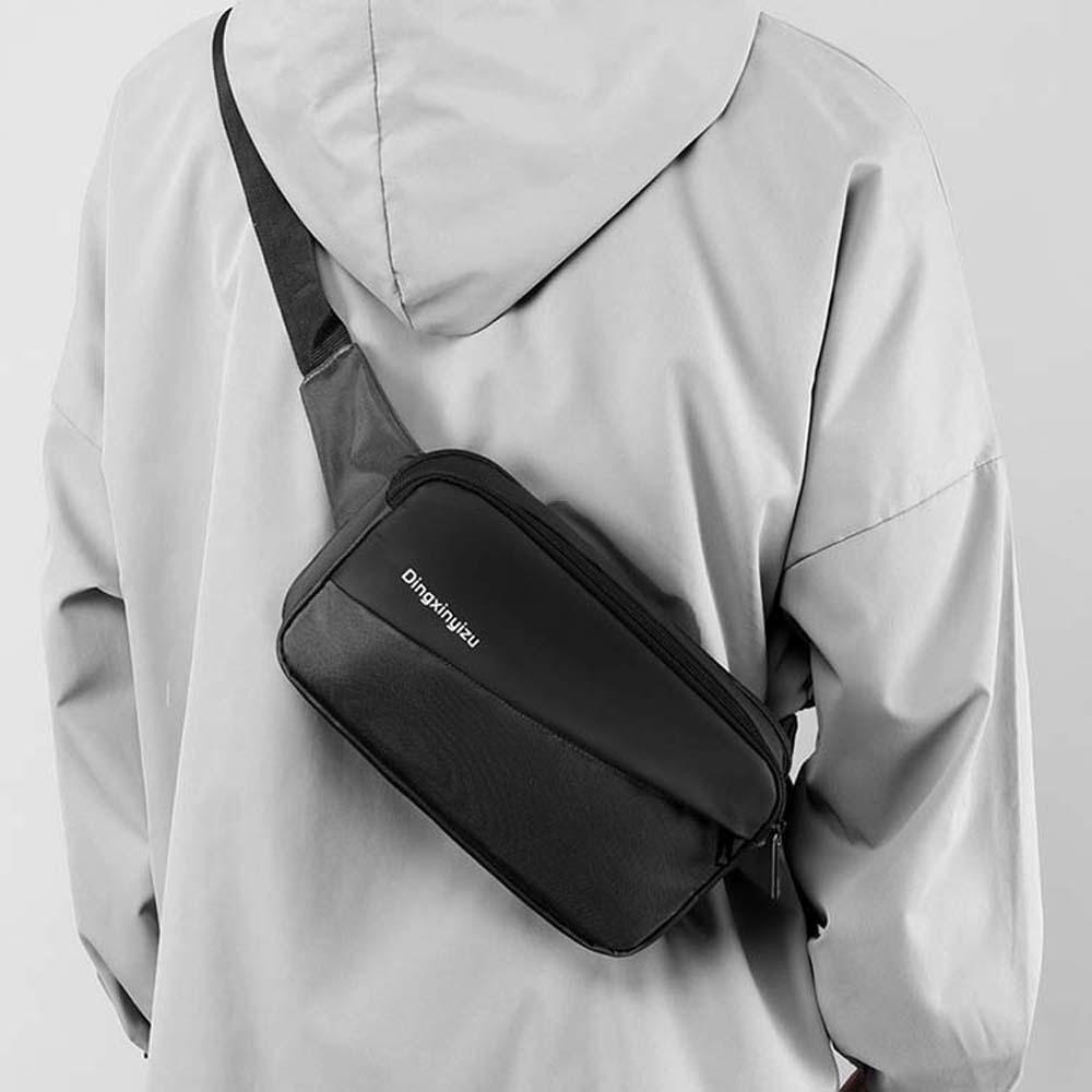 

Nylon Outdoor Waist Bag Adjustable Strap Sports Walking Bag Zipper Men s Chest Bag Jogging синій