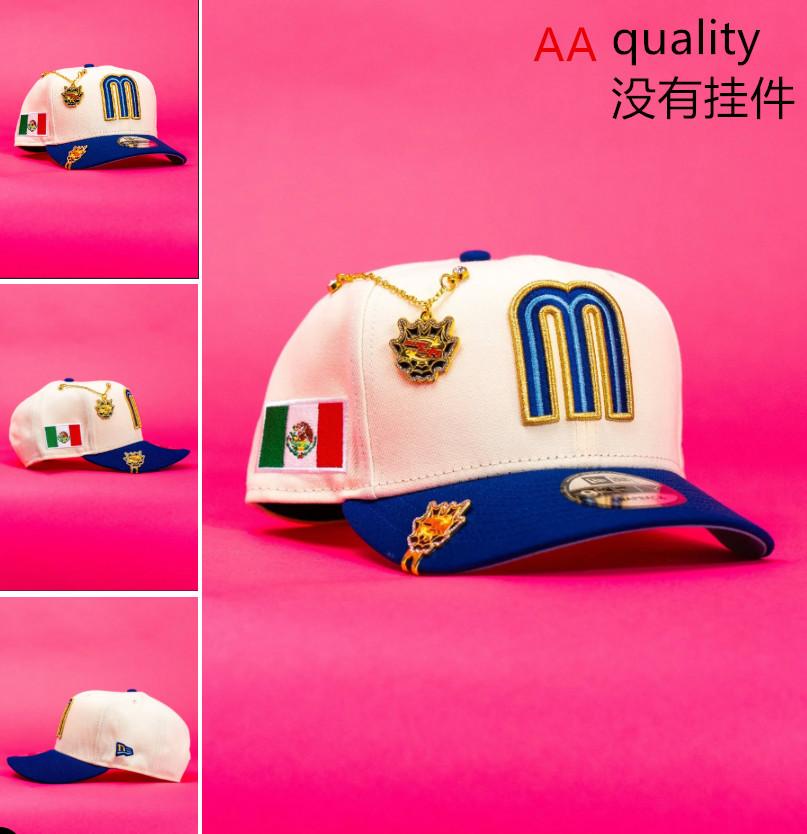 Casquette de Baseball Classique Brodé Alphabet WBC Nouvelle Mexicaine Réglable Casquette Homme et Femme Tendance Adjustable (54cm-62cm)