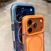 Luxury Shockproof Glitter for Magsafe Wireless Charge Case For iPhone 17 Pro 16 14 15 13 ProMax Air Colorful Border Airbag Cover