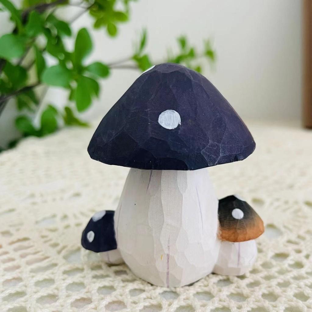 Wooden Mushroom Sculpture Handmade Housewarming Gift Kitchen Tabletop Ornament
