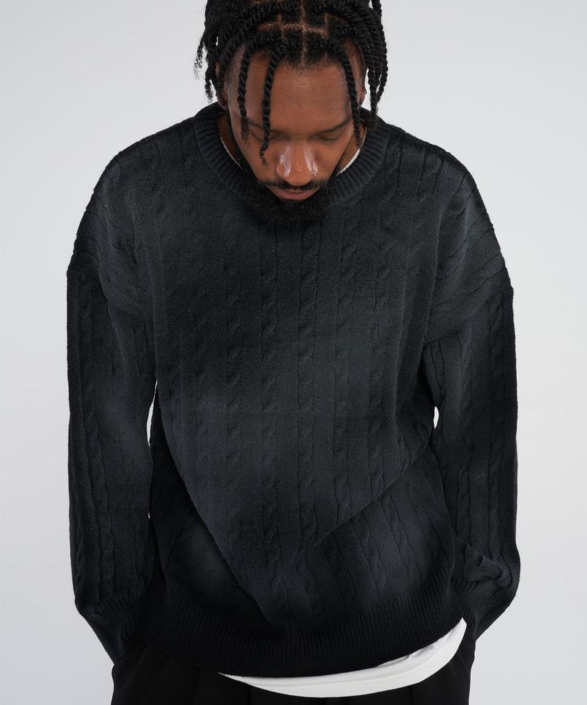 TENER Dirty Spray R Twisted Knitwear_Black